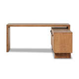 Posada Shaped Desk - Amber Oak Veneer L | shipping 4/18/2025