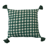 Festive Plaid Linen Blend Pillow