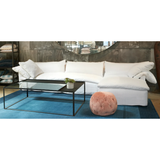 Donato White Slipcovered Linen Sectional with Chaise | shipping 11/25/2024