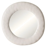 Malibu Museum White Non-Beveled Round Mirror