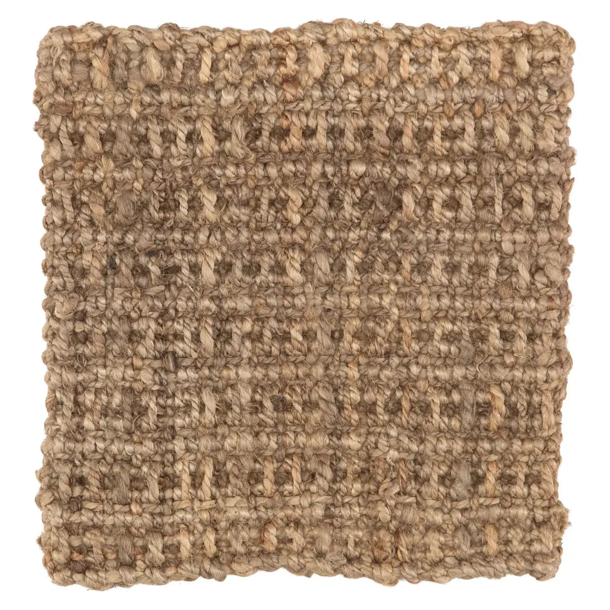 This hand-spun jute Naturals Lucia Achelle Area Rug by Jaipur Living, or NAL03, offers a neutral foundation to transitional homes. Perfect for textile layering and coastal appeal, this texture-rich natural layer lends an eco-friendly accent in a warm-toned taupe hue.